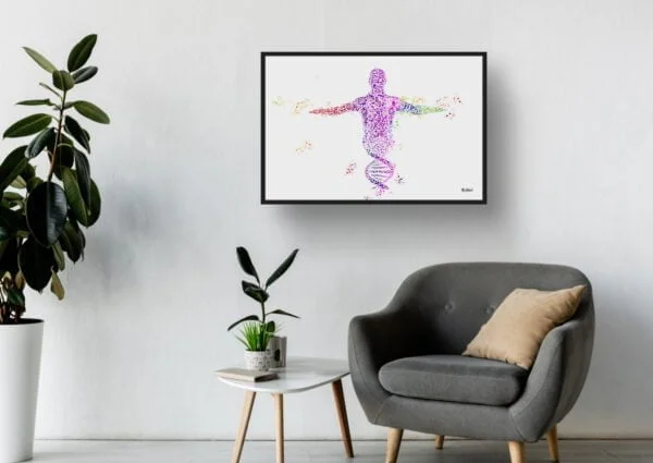 DNA Helix Wall Art Anatomy Print Watercolour Human Neurology Medical Doctor Office Clinic Framed Painting - Image 3