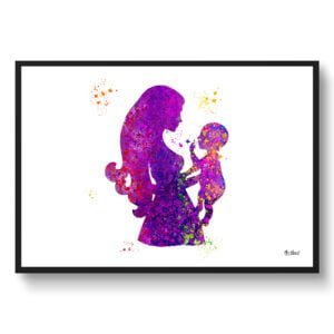 Mother & Baby Wall Art Print Watercolour Son / Daughter New Mum Midwife OB/GYN Clinic Wall Art