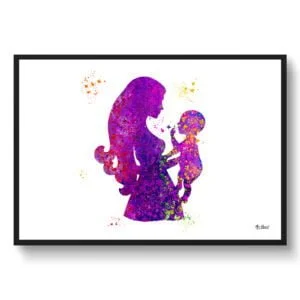 Mother & Baby Wall Art Print Watercolour Son / Daughter New Mum Midwife OB/GYN Clinic Wall Art