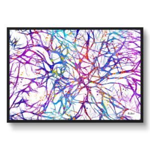 Neurons Anatomy Wall Art Print Watercolour Human Neural Network Medical Doctor Office Clinic Framed Painting