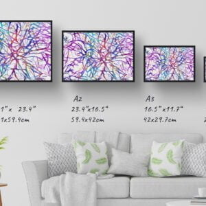 Neurons Anatomy Wall Art Print Watercolour Human Neural Network Medical Doctor Office Clinic Framed Painting - Image 4