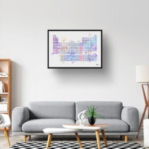 Periodic Table Of The Elements Wall Art Print Watercolour Chemistry Science Lab Wall Art - Image 2