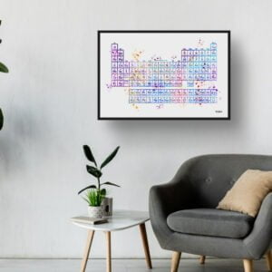Periodic Table Of The Elements Wall Art Print Watercolour Chemistry Science Lab Wall Art - Image 3