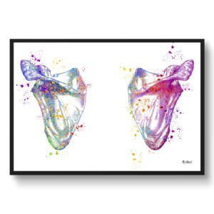 Scapula Anatomy Wall Art Print Watercolour Shoulder Blade Chiropractic Doctor Office Clinic Framed Painting