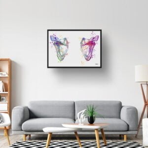 Scapula Anatomy Wall Art Print Watercolour Shoulder Blade Chiropractic Doctor Office Clinic Framed Painting - Image 2