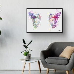 Scapula Anatomy Wall Art Print Watercolour Shoulder Blade Chiropractic Doctor Office Clinic Framed Painting - Image 3
