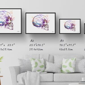 medical splash skull print size comparison