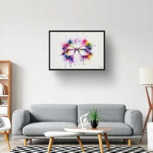 dream watercolour browline glasses metal lobby