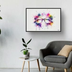 dream watercolour browline glasses metal waiting room