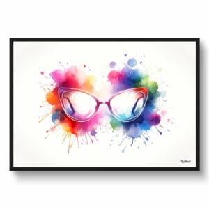 dream watercolour cats eye glasses front view 1