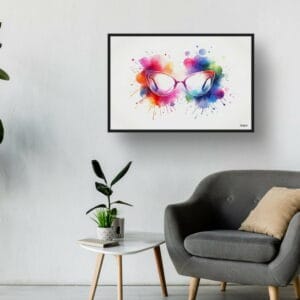 dream watercolour cats eye glasses waiting room