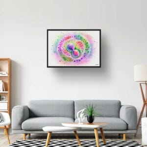 Cell division Wall Art Print Watercolour Science Human Cell Biology Medical Doctor Clinic Painting - Image 6