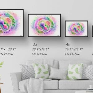 Cell division Wall Art Print Watercolour Science Human Cell Biology Medical Doctor Clinic Painting - Image 12