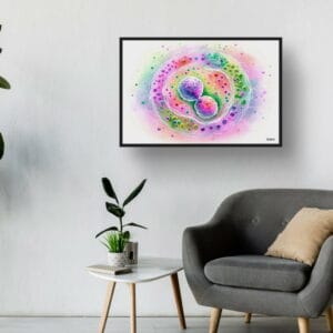 Cell division Wall Art Print Watercolour Science Human Cell Biology Medical Doctor Clinic Painting - Image 7