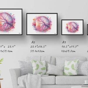 dream watercolour eye anatomy retina print size comparison 1