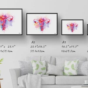 Female Reproductive System Wall Art Print Watercolour Urology Andrology obgyn Medical Doctor Clinic Painting - Image 8