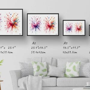 dream watercolour group of nerves print size comparison