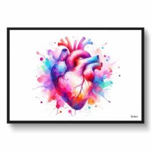 Heart Wall Art Print Watercolour Cardiology Cardiologist Medical Doctor Clinic Painting - Image 5