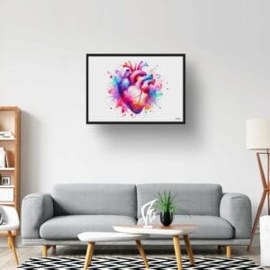 Heart Wall Art Print Watercolour Cardiology Cardiologist Medical Doctor Clinic Painting - Image 10