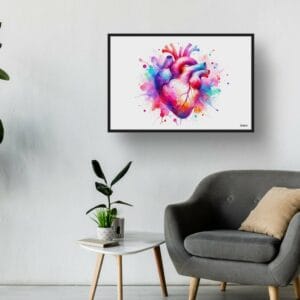 Heart Wall Art Print Watercolour Cardiology Cardiologist Medical Doctor Clinic Painting - Image 7