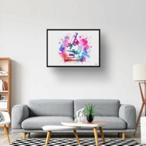 Microscope Wall Art Print Watercolour Science Lab Scientist Medical Doctor Clinic Painting - Image 6