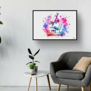 Microscope Wall Art Print Watercolour Science Lab Scientist Medical Doctor Clinic Painting - Image 7