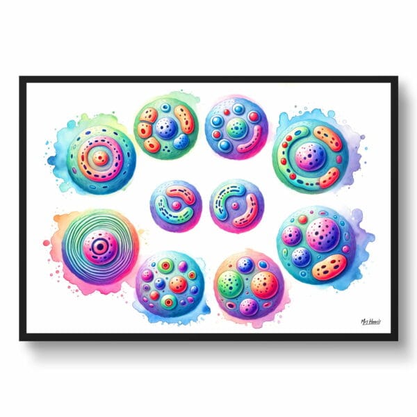 Mitosis cell division cycle  Wall Art Print Watercolour Mitosis Lab Scientist Medical Doctor Clinic Painting - Image 9
