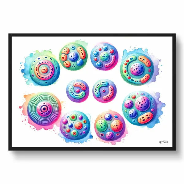 Mitosis cell division cycle  Wall Art Print Watercolour Mitosis Lab Scientist Medical Doctor Clinic Painting - Image 9