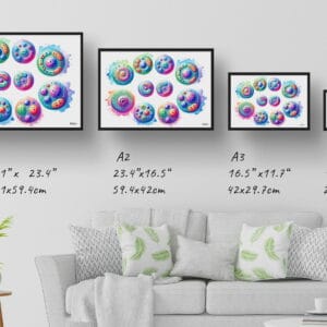 Mitosis cell division cycle  Wall Art Print Watercolour Mitosis Lab Scientist Medical Doctor Clinic Painting - Image 8