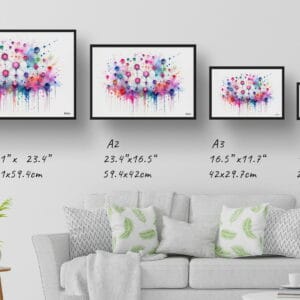 dream watercolour neural network print size comparison