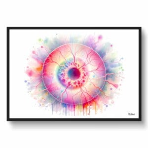 dream watercolour ophthalmoscopic view of the retina front view