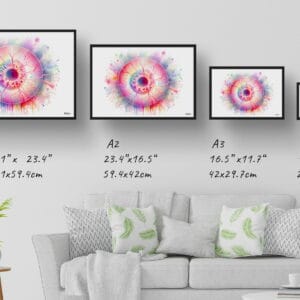 dream watercolour ophthalmoscopic view of the retina print size comparison