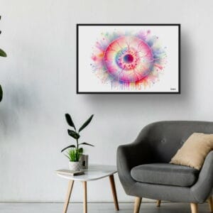 dream watercolour ophthalmoscopic view of the retina waiting room