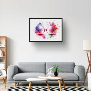 dream watercolour oversized round glasses lobby