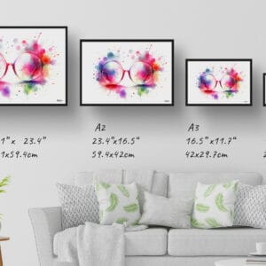 dream watercolour oversized round glasses print size comparison