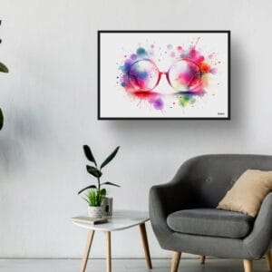 dream watercolour oversized round glasses waiting room