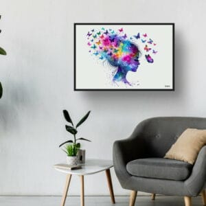 dream watercolour psychology thoughts of a woman waiting room 1