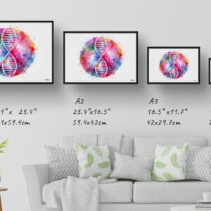 dream watercolour single genome map print size comparison