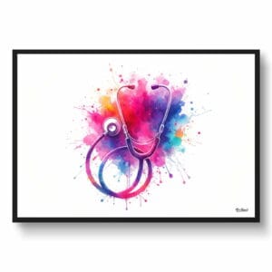 dream watercolour stethoscope front view
