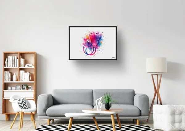 Stethoscope Wall Art Print Watercolour Doctor Nurse Medical Doctor Clinic Painting - Image 10