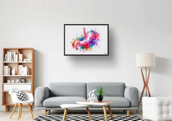 Stomach Wall Art Print Watercolour Digestive System Gastroenterology Medical Doctor Clinic Painting - Image 6