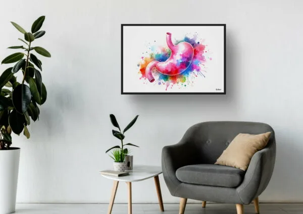 Stomach Wall Art Print Watercolour Digestive System Gastroenterology Medical Doctor Clinic Painting - Image 7