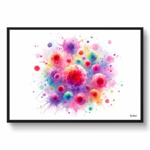 dream watercolour t lymphocytes cells front view
