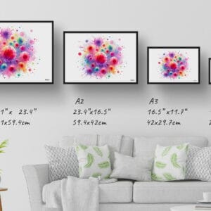 dream watercolour t lymphocytes cells print size comparison 1