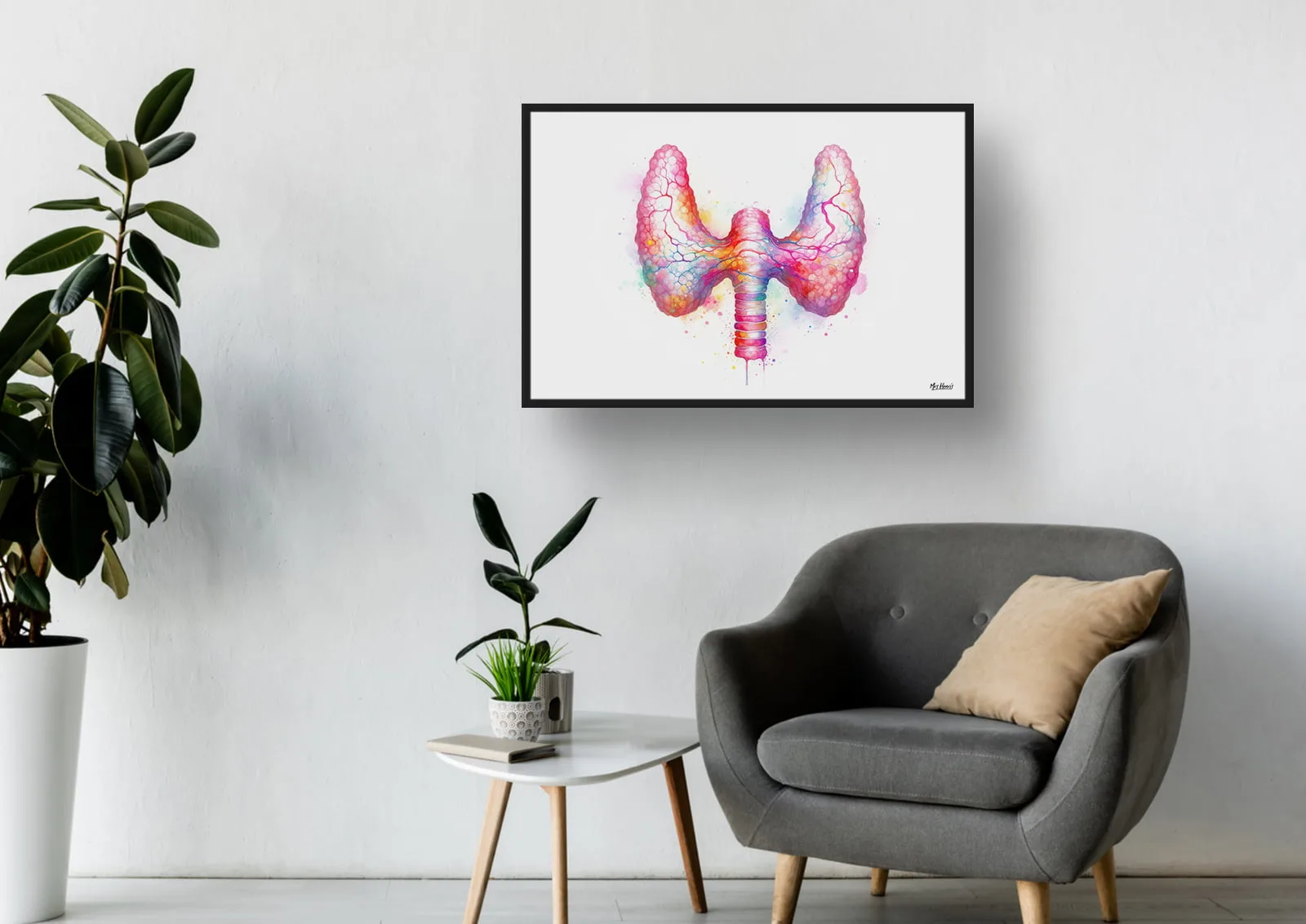 Thyroid gland Wall Art Print Watercolour Endocrinology Medical Doctor Clinic Painting - Image 7