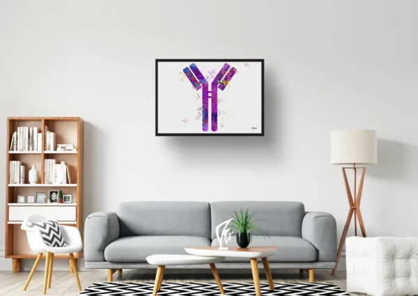 Antibodies Wall Art Print Watercolour IGG Immunoglobin Medical Doctor Office Clinic Framed Painting - Image 6