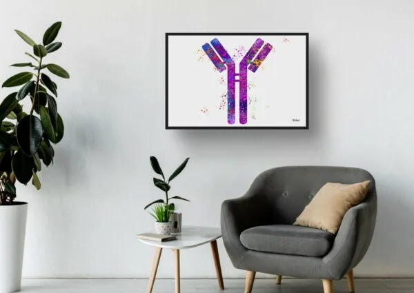 Antibodies Wall Art Print Watercolour IGG Immunoglobin Medical Doctor Office Clinic Framed Painting - Image 7