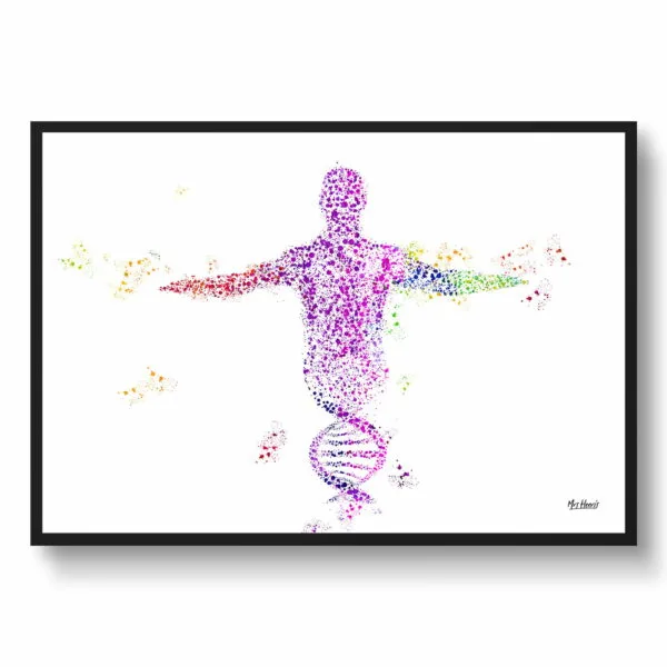DNA Helix Wall Art Anatomy Print Watercolour Human Neurology Medical Doctor Office Clinic Framed Painting - Image 5
