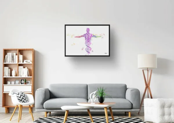 DNA Helix Wall Art Anatomy Print Watercolour Human Neurology Medical Doctor Office Clinic Framed Painting - Image 6