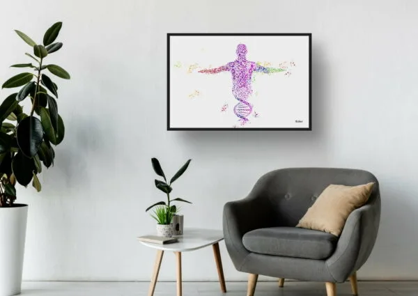 DNA Helix Wall Art Anatomy Print Watercolour Human Neurology Medical Doctor Office Clinic Framed Painting - Image 7